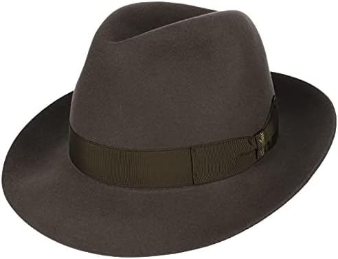 Amazon.com: Borsalino Sombrero clásico de Fedora, gris topo : Ropa